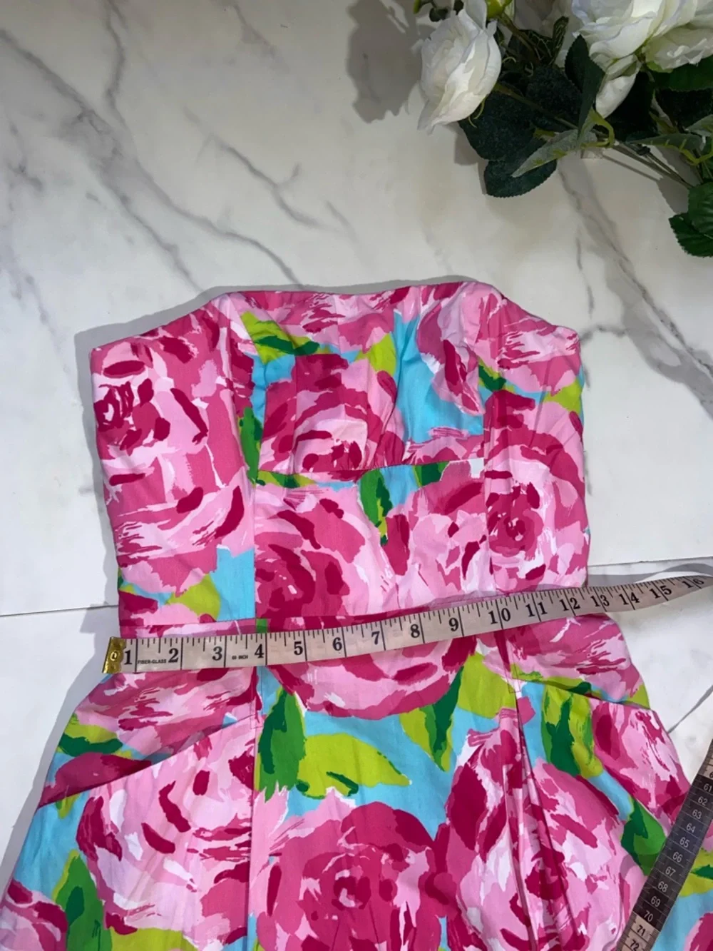 Lilly Pulitzer Blossom Strapless Mini Dress Hottie Pink Size 00 - Picture 17 of 17